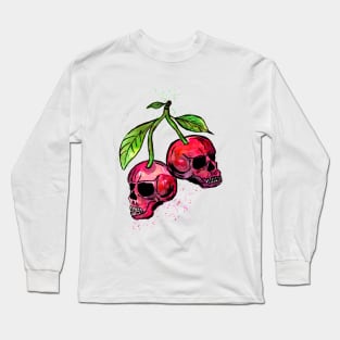 Red Cherry Skulls Long Sleeve T-Shirt